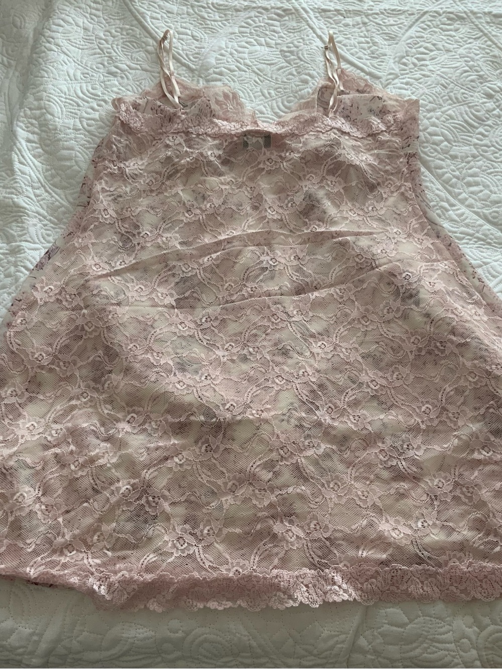 La SENZA Pale Pink Floral Lace-Trim Slip with Satin Bow - Picture 5 of 5